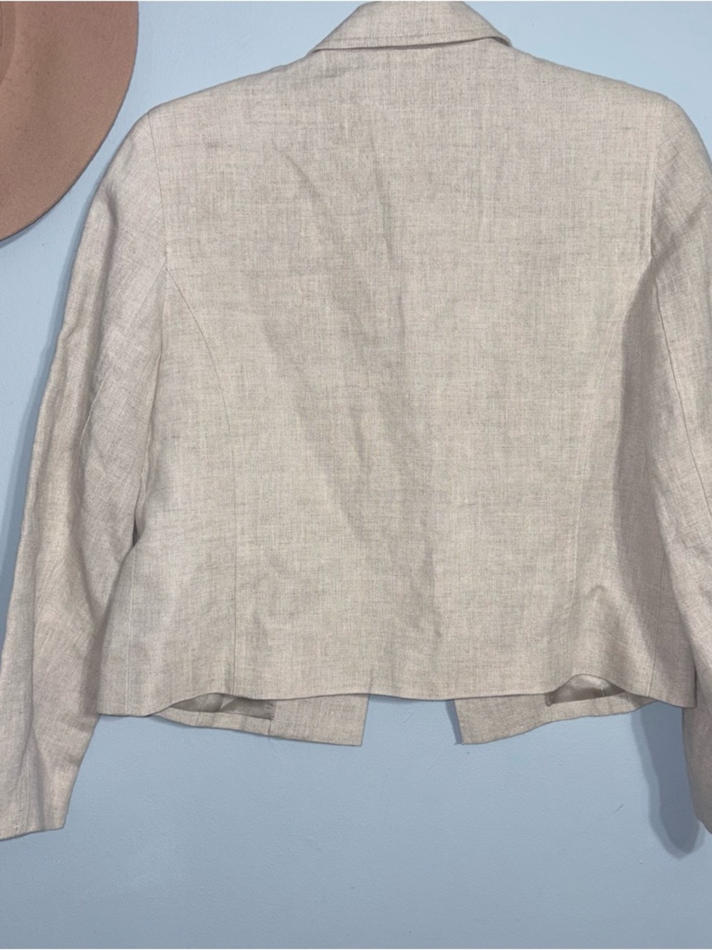 Vintage Irish Linen Cropped Blazer by Petite Sophisticate size 4 Women's Cream - Picture 3 of 5